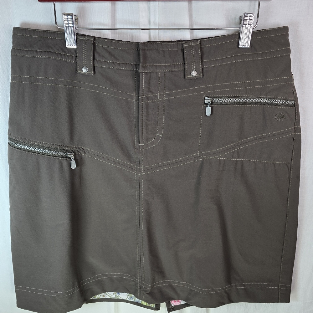 Women’s Olive Green Utility Skirt with Zip Pockets